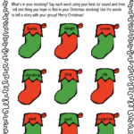 Stocking sounds speech therapy worksheet for Christmas